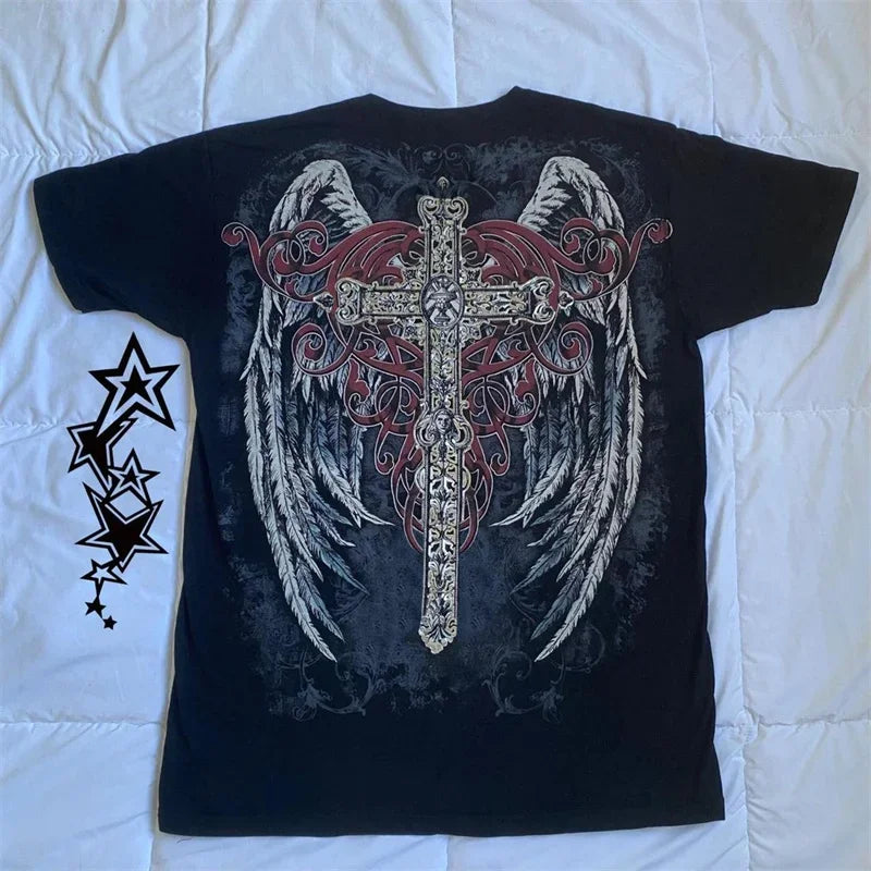 Grunge Graphic Tees Women Y2k Vintage Gothic T Shirt Teen Girls - Jeetskee