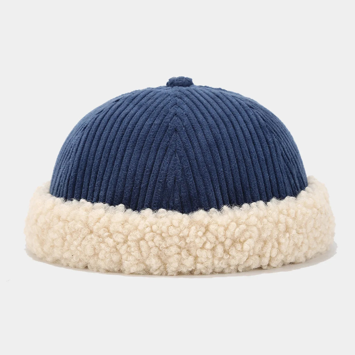 Beanie Hat Without Visor Docker Brimless Hats Dome Corduroy For Men - Jeetskee