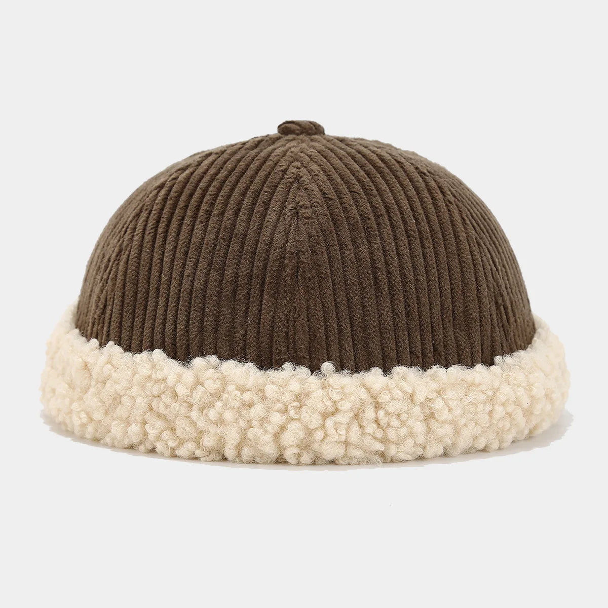Beanie Hat Without Visor Docker Brimless Hats Dome Corduroy For Men - Jeetskee
