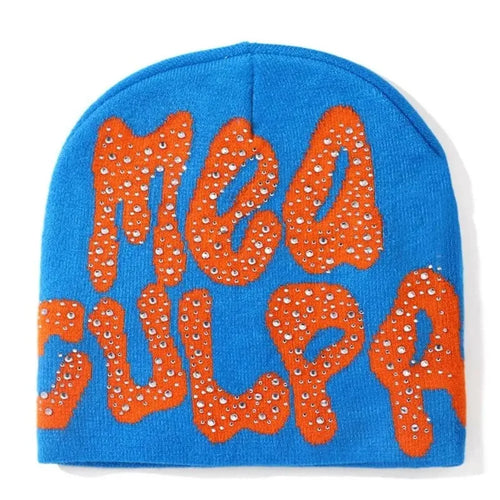 2023 NEW Y2K MEA Culpa Beanies Hat with Rhinestone for Women Men - Jeetskee