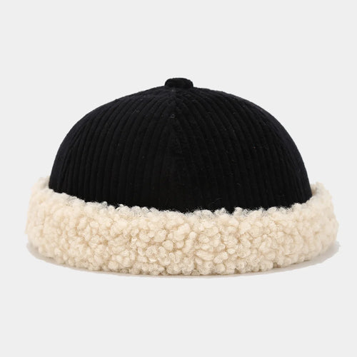 Beanie Hat Without Visor Docker Brimless Hats Dome Corduroy For Men - Jeetskee