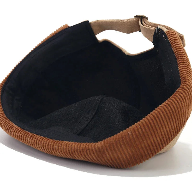 Amber Beanie Hat Without Visor Docker Brimless Hats Dome Corduroy For - Jeetskee