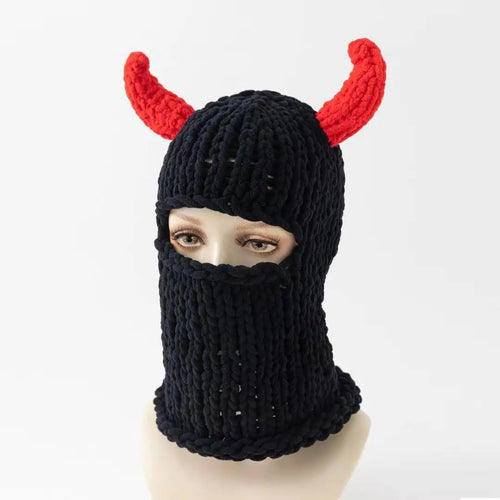Y2K Long Rabbit Ear Funny Balaclava Hat Winter Thicken Warm Hand Made - Jeetskee
