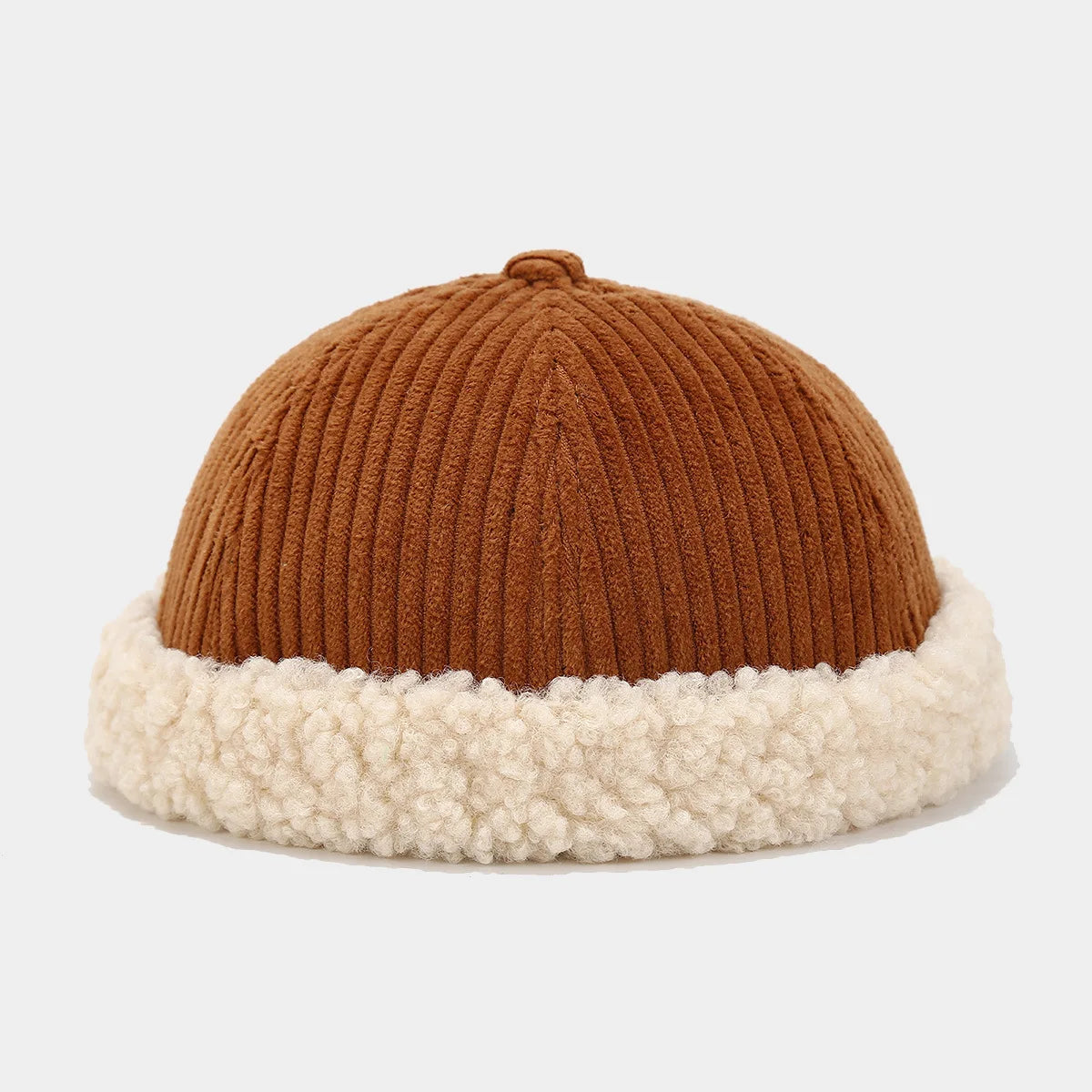 Beanie Hat Without Visor Docker Brimless Hats Dome Corduroy For Men - Jeetskee