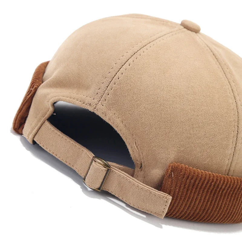 Amber Beanie Hat Without Visor Docker Brimless Hats Dome Corduroy For - Jeetskee