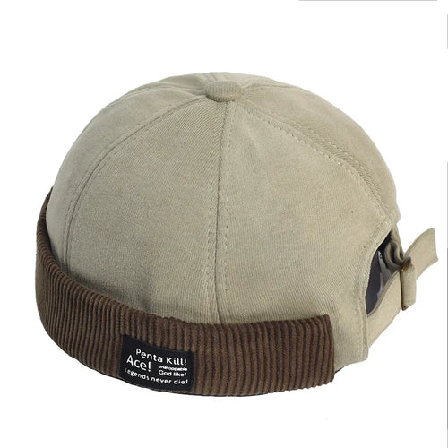 Amber Beanie Hat Without Visor Docker Brimless Hats Dome Corduroy For - Jeetskee