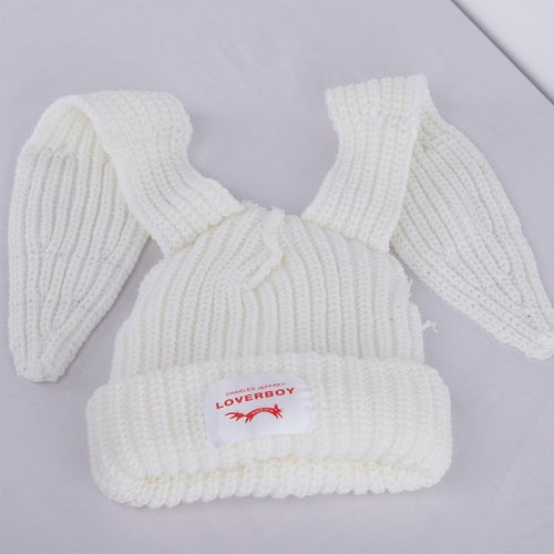 2022 Winter Skullies Cute Women Long ears  fox Hat Crochet Knitted Hat - Jeetskee