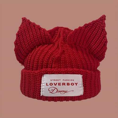 2022 Winter Skullies Cute Women Long ears  fox Hat Crochet Knitted Hat - Jeetskee