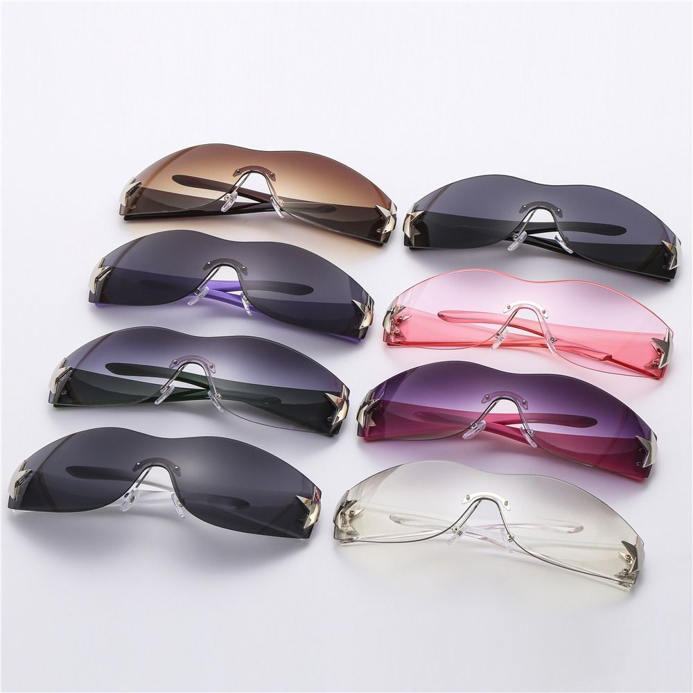 2023 Fashion Punk Y2k Sunglasses For Women Men Trendy Wrap Around Sun - Jeetskee