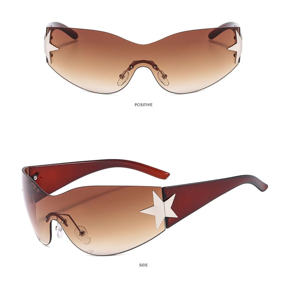 2023 Fashion Punk Y2k Sunglasses For Women Men Trendy Wrap Around Sun - Jeetskee