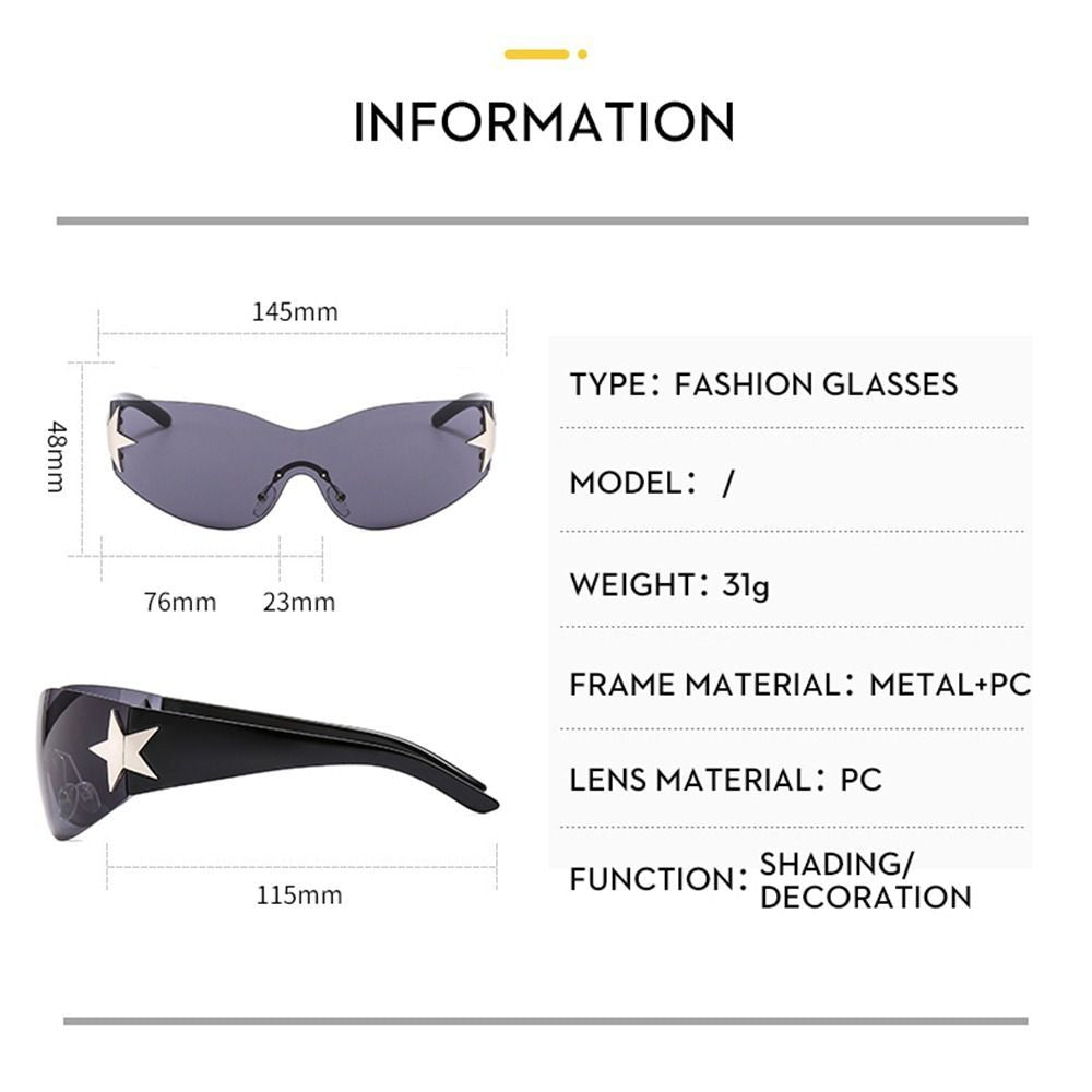 2023 Fashion Punk Y2k Sunglasses For Women Men Trendy Wrap Around Sun - Jeetskee