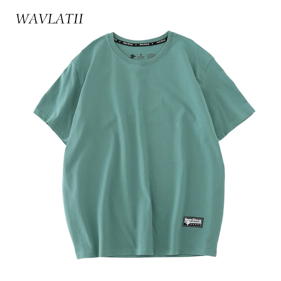 WAVLATII 2022 New Women 100% Cotton T shirts Female Green Fashion - Jeetskee