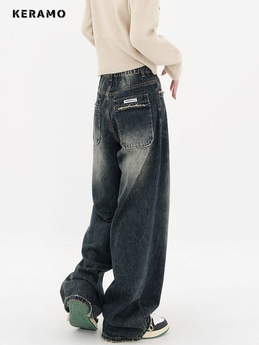 Harajuku Streetwear Retro Fashion 2023 Spring Women High Waist Jeans - Jeetskee