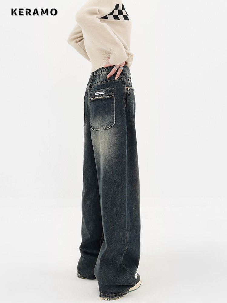 Harajuku Streetwear Retro Fashion 2023 Spring Women High Waist Jeans - Jeetskee