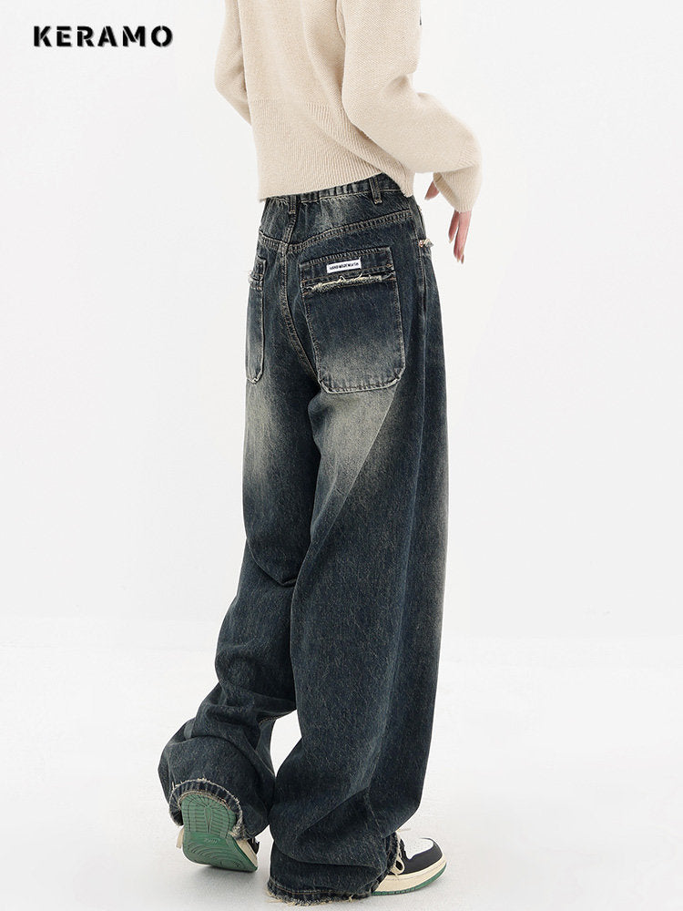 Harajuku Streetwear Retro Fashion 2023 Spring Women High Waist Jeans - Jeetskee