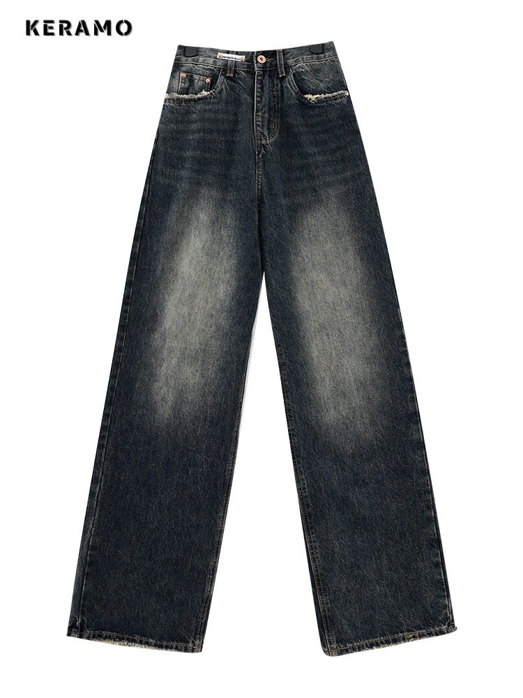Harajuku Streetwear Retro Fashion 2023 Spring Women High Waist Jeans - Jeetskee