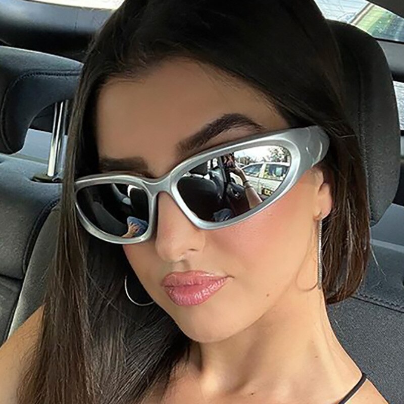 New Y2K Sports Punk Sunglasses Women Designer Square Goggle Men Luxury - Jeetskee