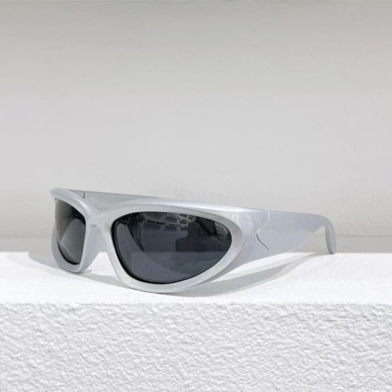 New Y2K Sports Punk Sunglasses Women Designer Square Goggle Men Luxury - Jeetskee