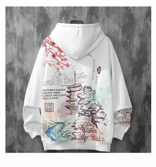 Oversized loft print hoodie swag velvet trend harajuku Men's clothing - Jeetskee