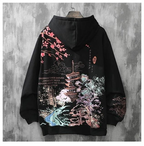 Oversized loft print hoodie swag velvet trend harajuku Men's clothing - Jeetskee