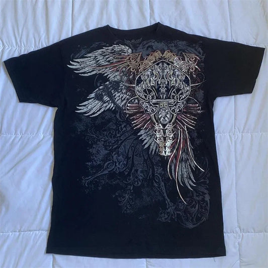 Grunge Graphic Tees Women Y2k Vintage Gothic T Shirt Teen Girls - Jeetskee