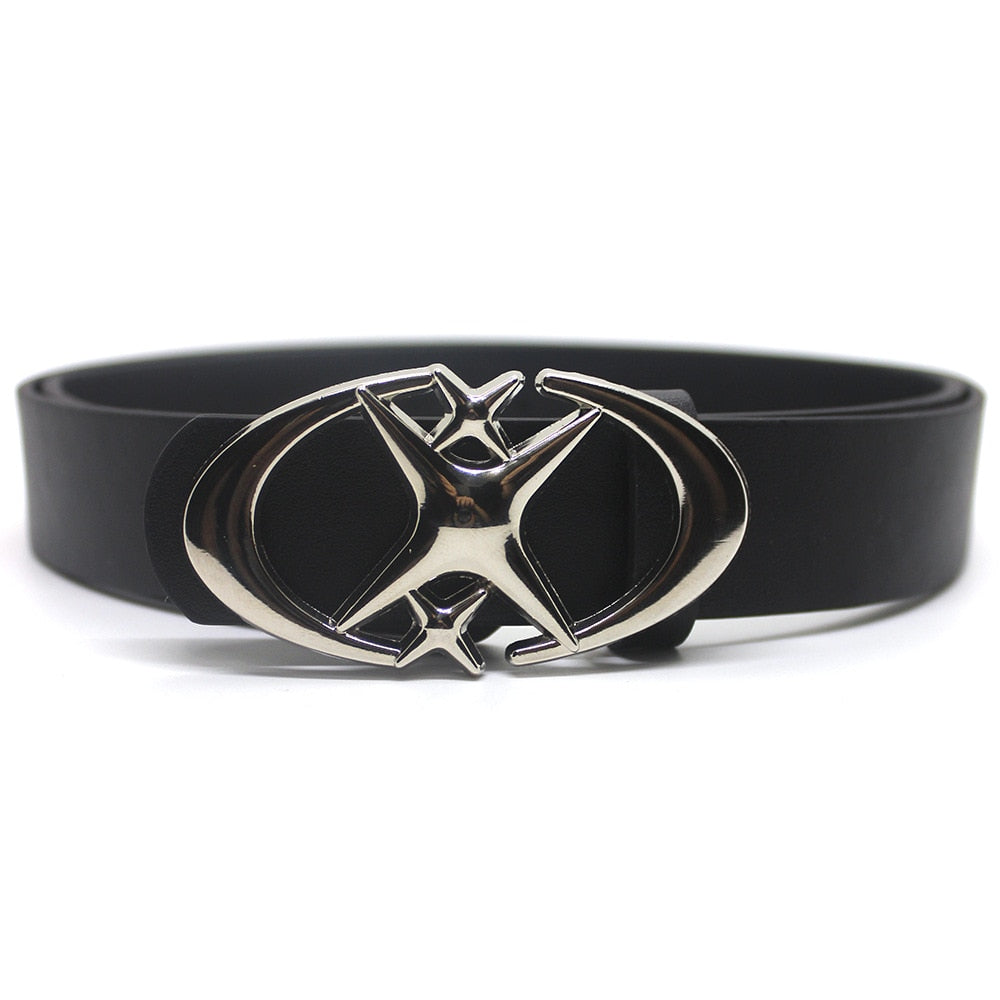 Punk Moon Star Buckle Belt Design Cross Metal Vintage Gothic Men Women - Jeetskee