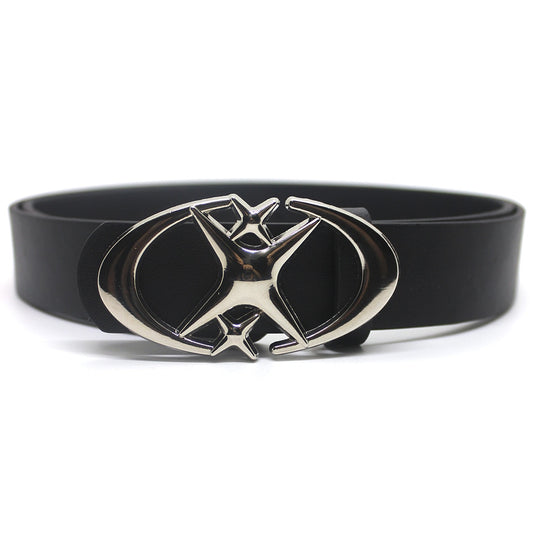 Punk Moon Star Buckle Belt Design Cross Metal Vintage Gothic Men Women - Jeetskee