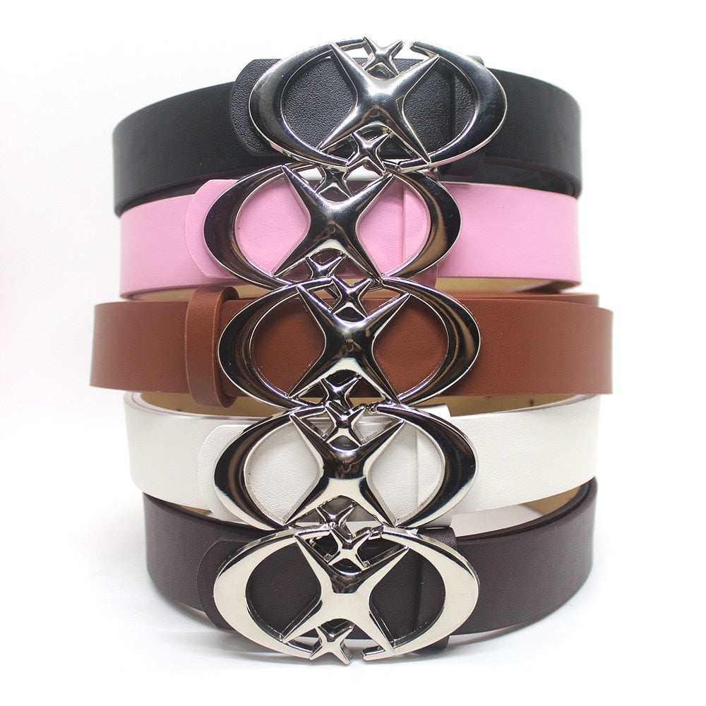 Punk Moon Star Buckle Belt Design Cross Metal Vintage Gothic Men Women - Jeetskee