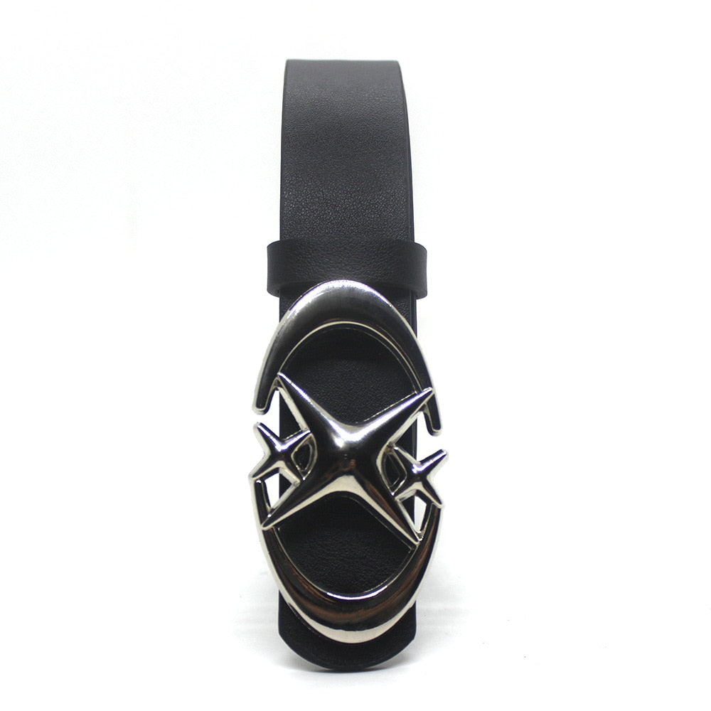 Punk Moon Star Buckle Belt Design Cross Metal Vintage Gothic Men Women - Jeetskee