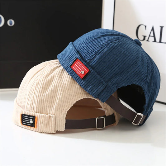 Unisex Corduroy Solid Color Brimless Caps for Men Women Streetwear Hip - Jeetskee