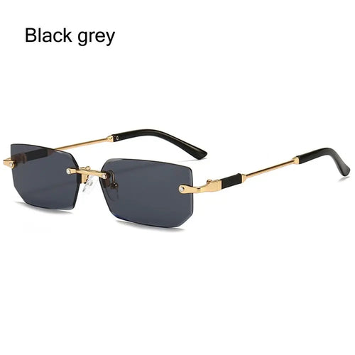 UV400 Rimless Rectangle Sunglasses Fashion Y2K Frameless Sun Glasses - Jeetskee