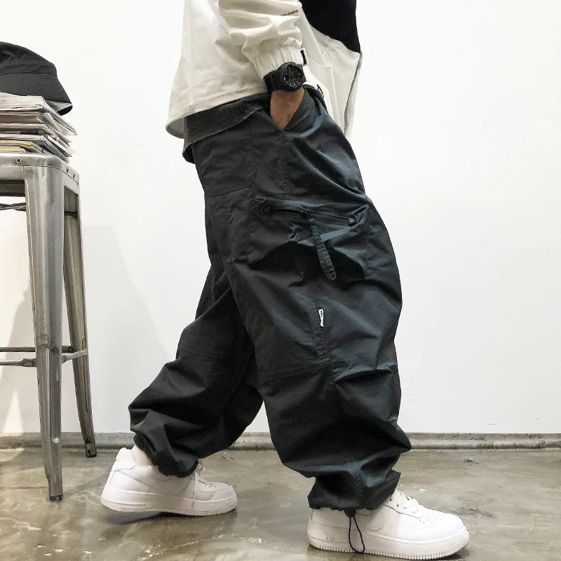 Korean Streetwear Loose Cargo Pants For Men Clothing Harajuku Multi - Jeetskee