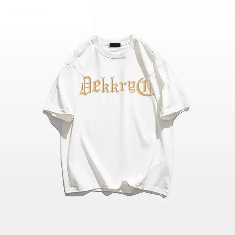 Men's T-shirt Loose Alphabet Tops Oversized Male Tees Shirts Hip Hop - Jeetskee
