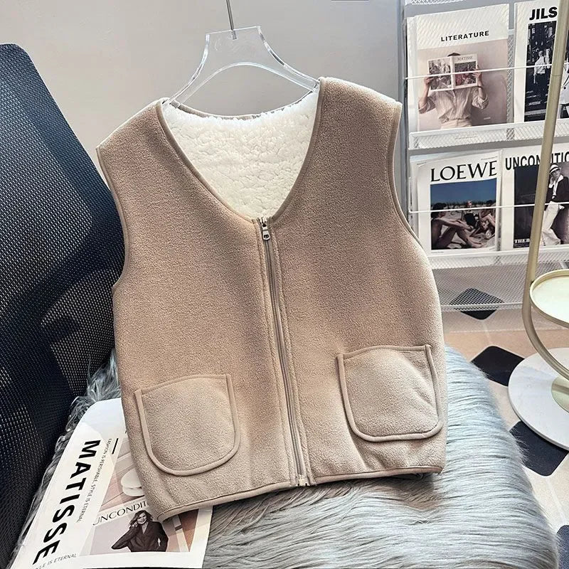 2024 New Vest Men Women New Autumn And Winter Plus Velvet Padded - Jeetskee