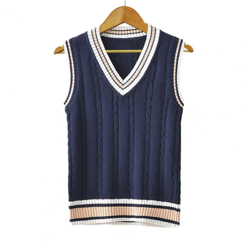 Sweater Vest Men Thicken V-neck Sleeveless Knitted Sweaters Vests - Jeetskee