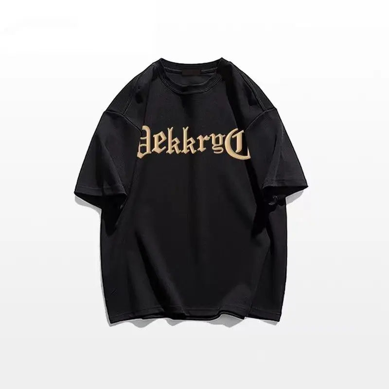 Men's T-shirt Loose Alphabet Tops Oversized Male Tees Shirts Hip Hop - Jeetskee