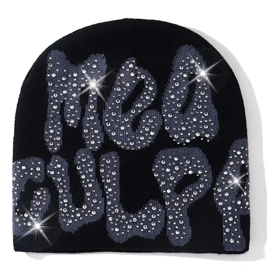 2023 NEW Y2K MEA Culpa Beanies Hat with Rhinestone for Women Men - Jeetskee