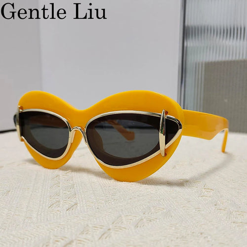 Cat Eye Sunglasses Women 2024 Luxury Brand Designer Vintage Y2k Punk - Jeetskee