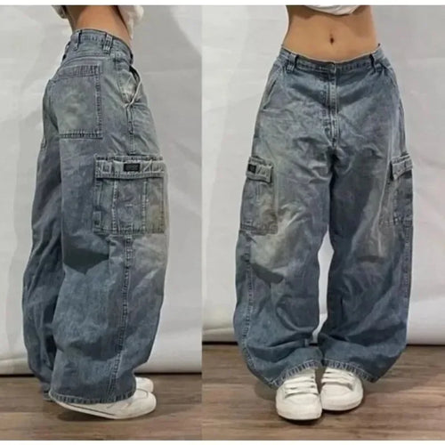2024 New American Harajuku Retro Straight High Waist Y2K Street Style - Jeetskee