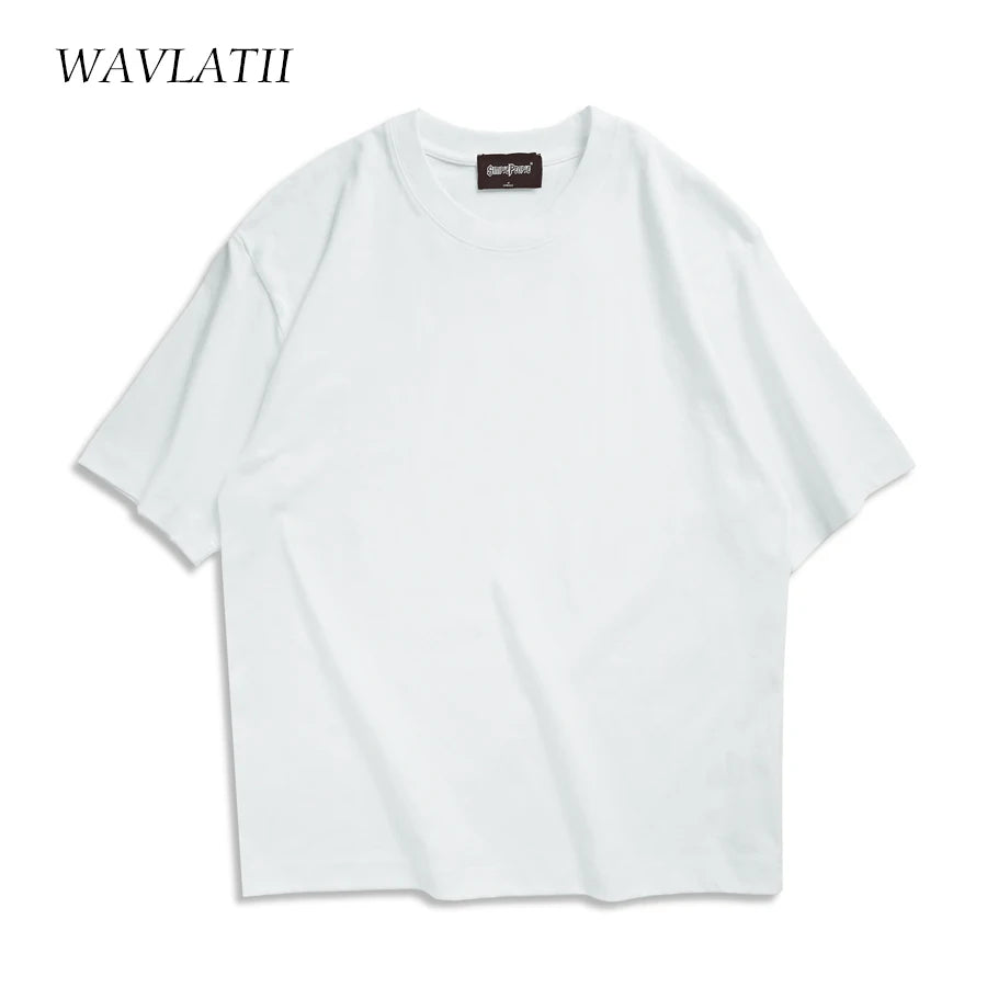 WAVLATII Oversized Summer T shirts for Women Men Brown Casual Female - Jeetskee