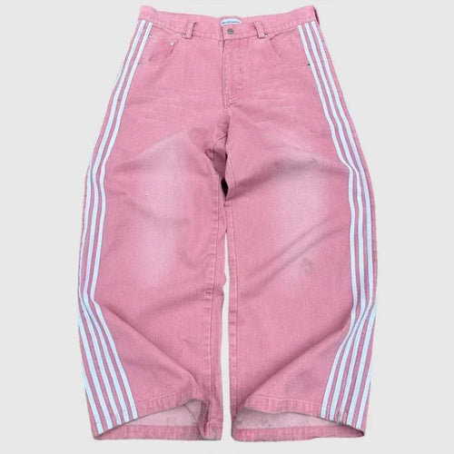Y2K Baggy Jeans Harajuku vintage Striped Embroidered high quality - Jeetskee