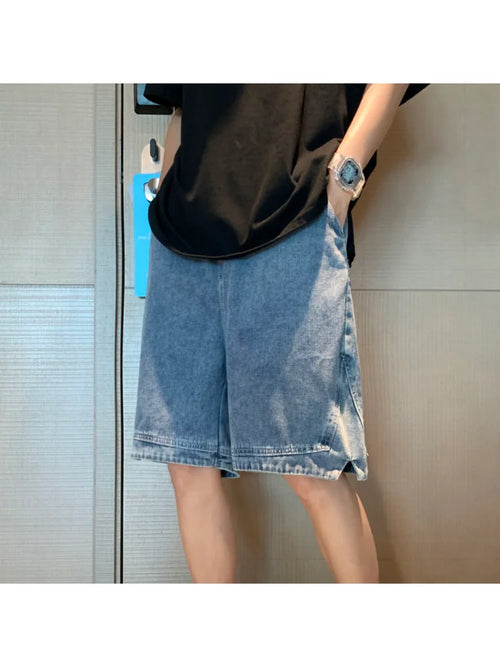 Summer Men's Fashion Pocket Baggy Jeans Shorts Loose Straight Capris - Jeetskee