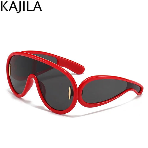 Oversized Y2K Punk One-Piece Sunglasses Women Sports Wave Mask Sun - Jeetskee