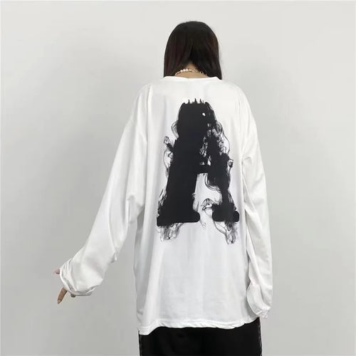 T Shirt for Men Men Long Sleeve T-shirt Unisex Print Hip-pop High - Jeetskee