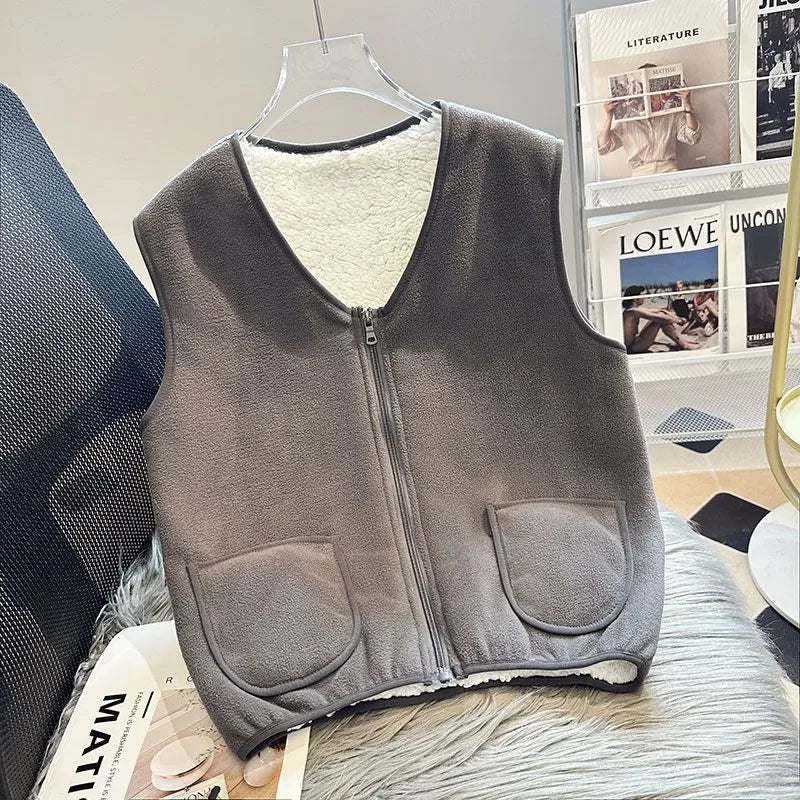 2024 New Vest Men Women New Autumn And Winter Plus Velvet Padded - Jeetskee