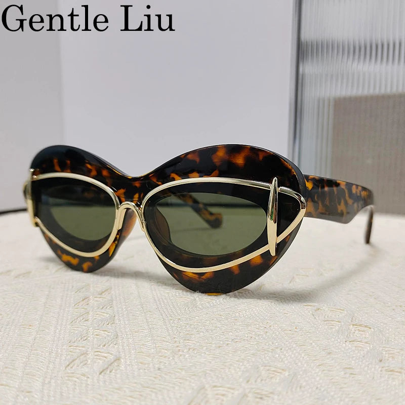 Cat Eye Sunglasses Women 2024 Luxury Brand Designer Vintage Y2k Punk - Jeetskee