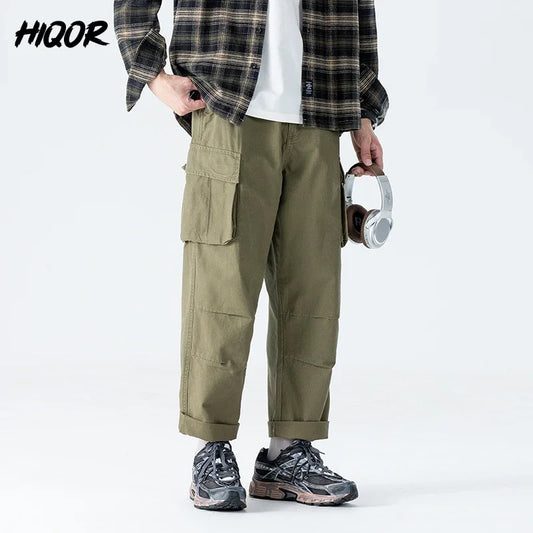 HIQOR Brand Overalls Man Cargo Pants Fashion Mens Cargo Casual Solid - Jeetskee