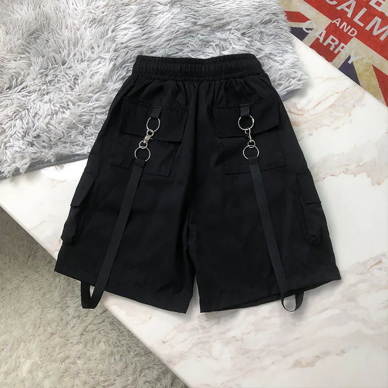 Lucyever Black White Summer Cargo Shorts Women Harajuku Streetwear - Jeetskee