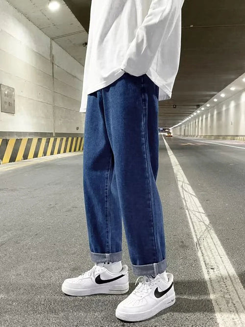 Autumn Korean Fashion Drawstring Y2K Jeans Homme Classic Baggy - Jeetskee