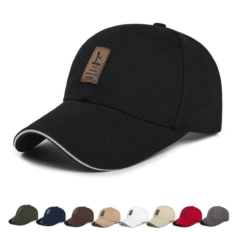 Summer Women Men Structured Baseball Cap Solid Cotton Adjustable - Jeetskee